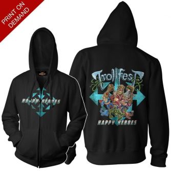 Trollfest - Happy Heroes POD Zipped Hoodie Black M